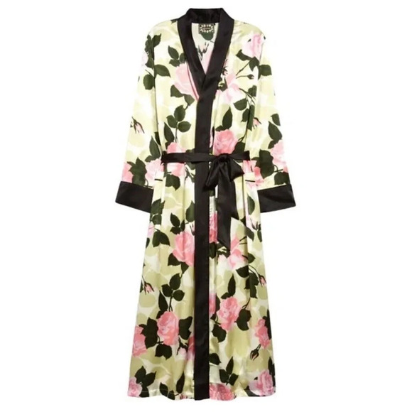 Richard Quinn Floral Print Silk Robe Women’s **missing Waist Belt**  Colorful - Picture 1 of 8